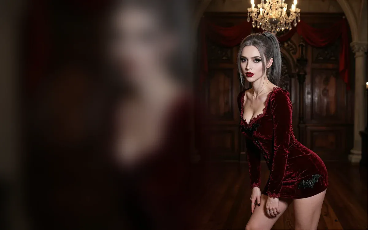 Photorealistic portrait representing a fantasy AI roleplay scene